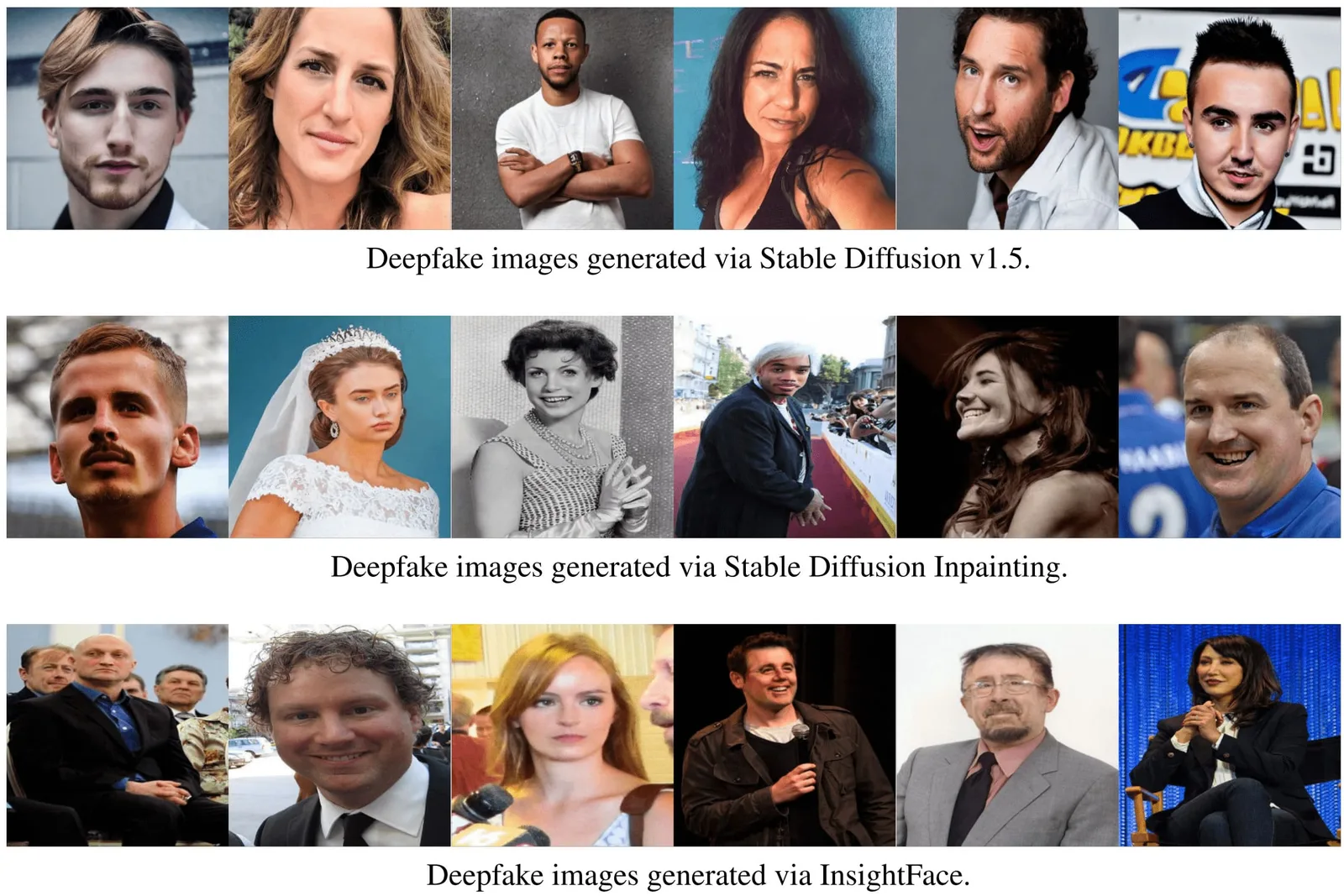 Samples from the DeepFakeFace dataset